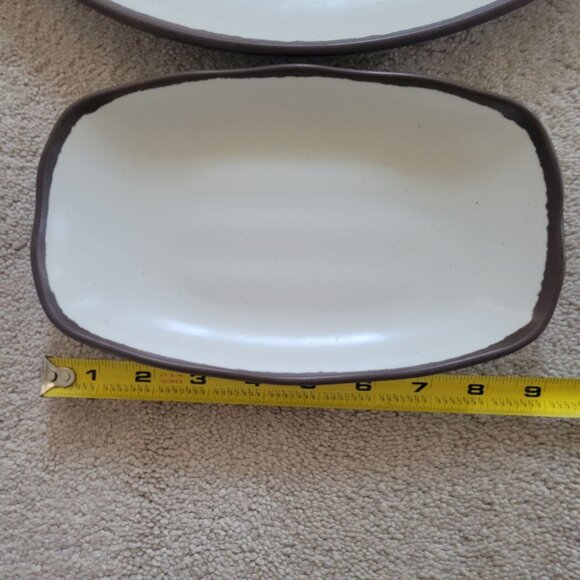 Melamine Restaurant Ware Plates Bowls Appetizer Sauce Dish Brown Cream 10 of eac - Picture 14 of 16